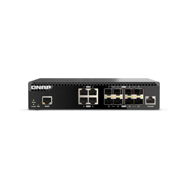 QNAP QSW-M3212R-8S4T netwerk-switch Managed 10G Ethernet (100/1000/10000) 1U (QSW-M3212R-8S4T) QNAP QSW-M3212R-8S4T netwerk-switch Managed 10G Ethernet (100/1000/10000) 1U (QSW-M3212R-8S4T)