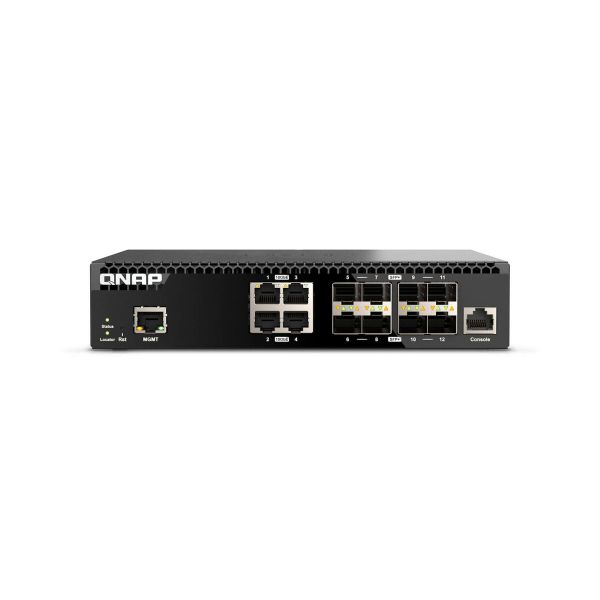 QNAP QSW-M3212R-8S4T netwerk-switch Managed 10G Ethernet (100/1000/10000) 1U (QSW-M3212R-8S4T)
