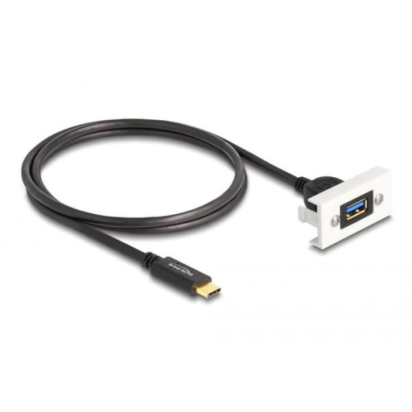 DeLOCK Easy 45 USB-kabel 1 m USB 3.2 Gen 2 (3.1 Gen 2) USB C USB A Zwart, Wit (81388)