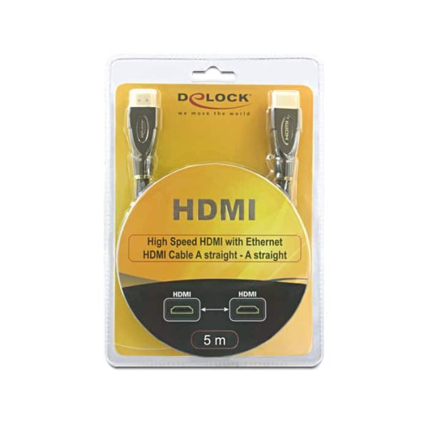 DeLOCK 5m HDMI AM/AM HDMI kabel HDMI Type A (Standaard) Zwart (82739)