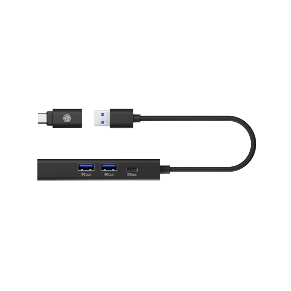 ICY BOX IB-HUB1439-LAN Bedraad USB 3.2 Gen 1 (3.1 Gen 1) Type-A Zwart (IB-HUB1439-LAN)