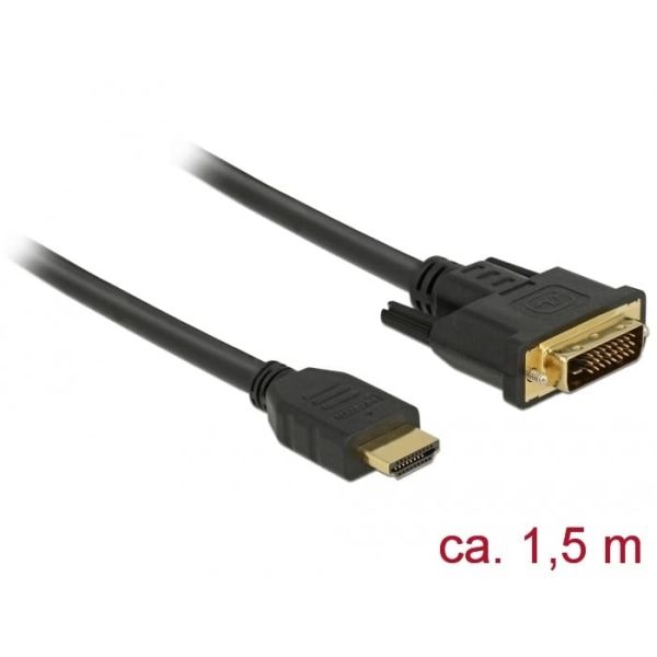 DeLOCK 85653 video kabel adapter 1,5 m HDMI Type A (Standaard) DVI Zwart (85653) DeLOCK 85653 video kabel adapter 1,5 m HDMI Type A (Standaard) DVI Zwart (85653)