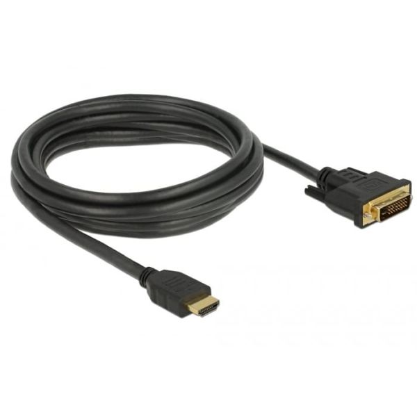 DeLOCK 85655 video kabel adapter 3 m HDMI Type A (Standaard) DVI Zwart (85655)