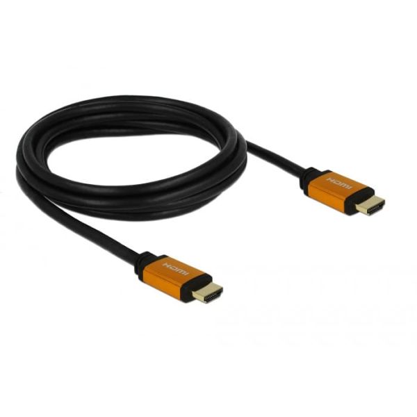 DeLOCK 85729 HDMI kabel 2 m HDMI Type A (Standaard) Zwart, Goud (85729)