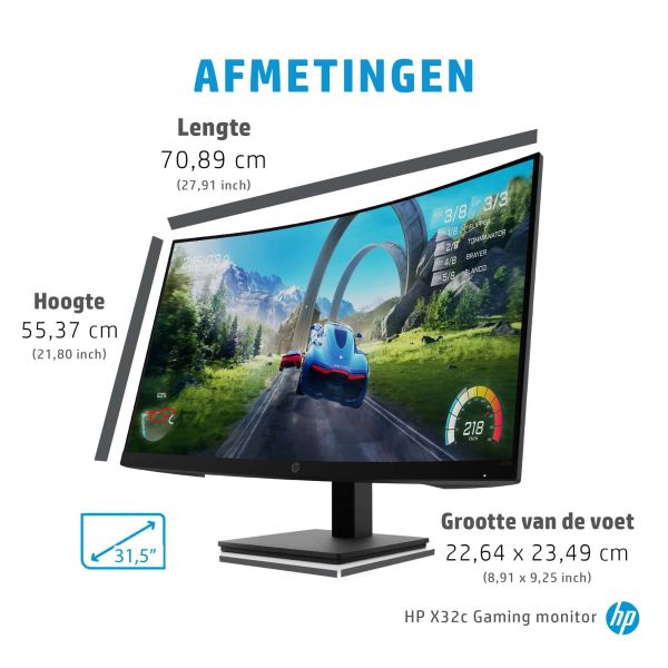HP X32c computer monitor 80 cm (31.5") 1920 x 1080 Pixels Full HD Zwart (34-04-00016-R) HP X32c computer monitor 80 cm (31.5") 1920 x 1080 Pixels Full HD Zwart (34-04-00016-R)