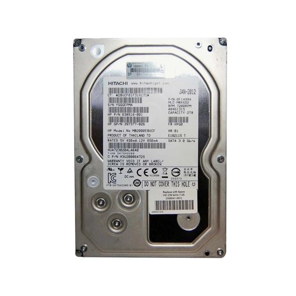 HP 2TB 3.5 7.2K SATA 3G Interne Harde Schijf (651167-001)