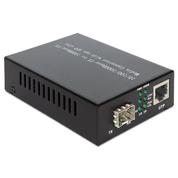 DeLOCK Media Converter 1000Base-T to SFP netwerk media converter 1000 Mbit/s Zwart (86220)