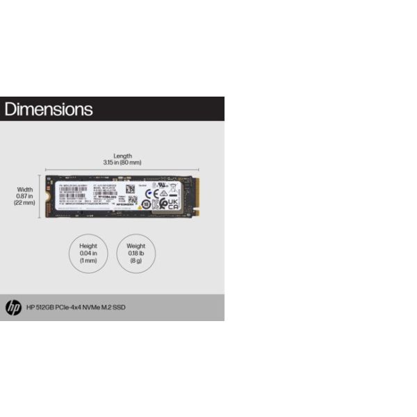 HP 512GB PCIe4x4 NVMe M.2 SSD (8C4X6AA)