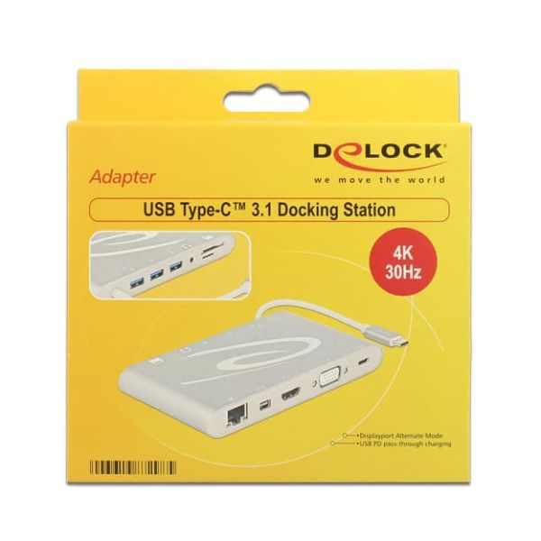 DeLOCK 87298 interface hub USB 3.2 Gen 1 (3.1 Gen 1) Type-C 1000 Mbit/s Zilver (87298)