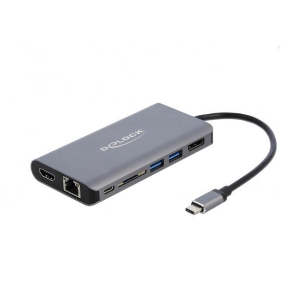 DeLOCK 87683 notebook dock & poortreplicator Bedraad USB 3.2 Gen 1 (3.1 Gen 1) Type-C Grijs (87683) DeLOCK 87683 notebook dock & poortreplicator Bedraad USB 3.2 Gen 1 (3.1 Gen 1) Type-C Grijs (87683)