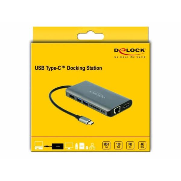 DeLOCK 87683 notebook dock & poortreplicator Bedraad USB 3.2 Gen 1 (3.1 Gen 1) Type-C Grijs (87683)