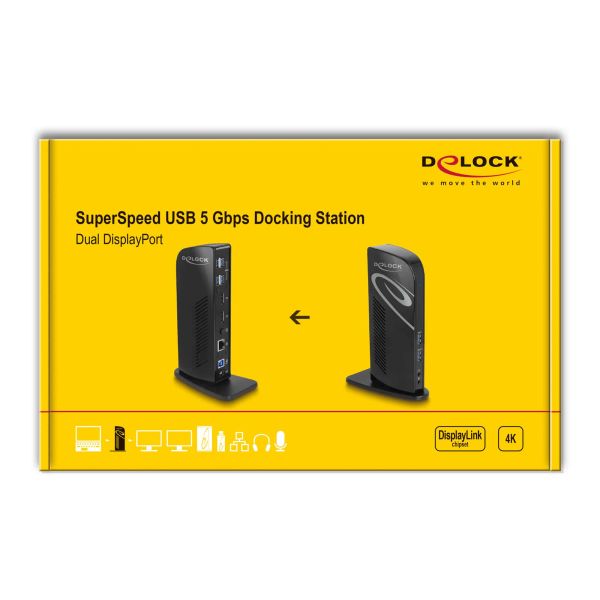 DeLOCK 87728 notebook dock & poortreplicator Docking USB 3.2 Gen 1 (3.1 Gen 1) Type-A + Type-C Zwart (87728)