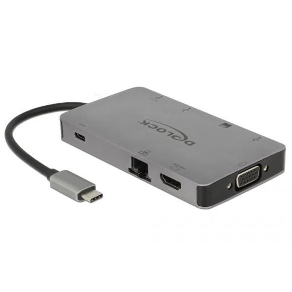 DeLOCK 87735 notebook dock & poortreplicator Bedraad USB 3.2 Gen 1 (3.1 Gen 1) Type-C Grijs (87735)