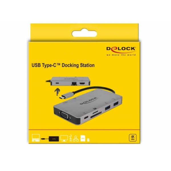 DeLOCK 87735 notebook dock & poortreplicator Bedraad USB 3.2 Gen 1 (3.1 Gen 1) Type-C Grijs (87735)