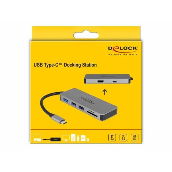 DeLOCK 87743 interface hub USB 3.2 Gen 1 (3.1 Gen 1) Type-C Grijs (87743)