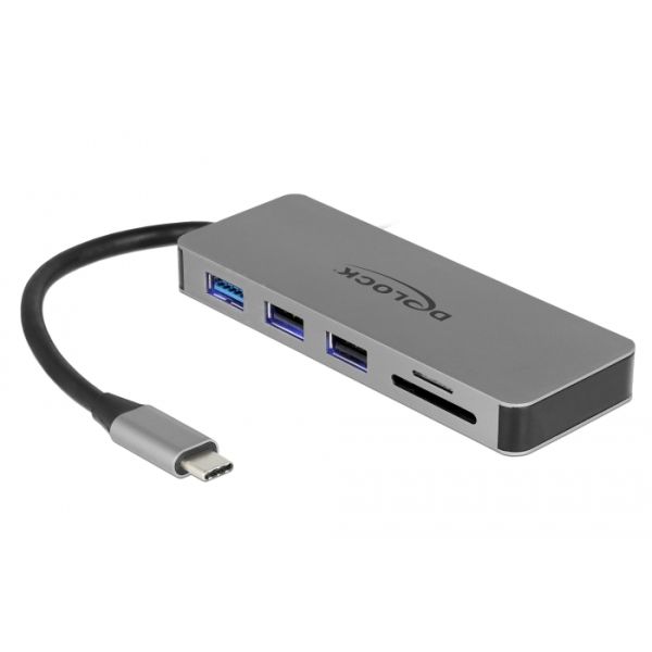 DeLOCK 87743 interface hub USB 3.2 Gen 1 (3.1 Gen 1) Type-C Grijs (87743)