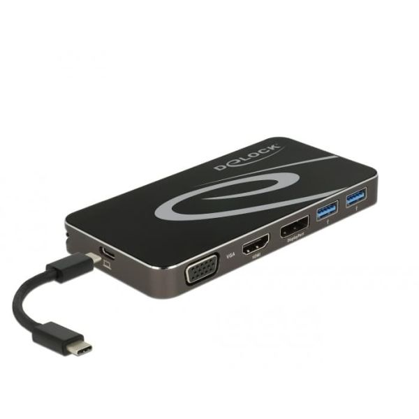 DeLOCK 87773 notebook dock & poortreplicator Bedraad USB 3.2 Gen 1 (3.1 Gen 1) Type-C Zwart (87773) DeLOCK 87773 notebook dock & poortreplicator Bedraad USB 3.2 Gen 1 (3.1 Gen 1) Type-C Zwart (87773)