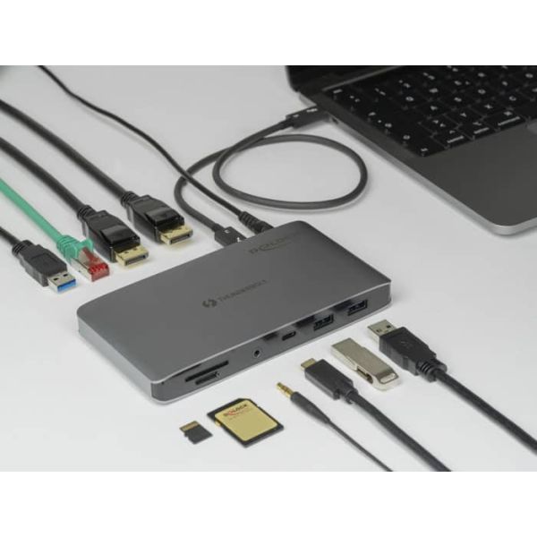 DeLOCK 87777 notebook dock & poortreplicator Bedraad Thunderbolt 3 Grijs (87777)