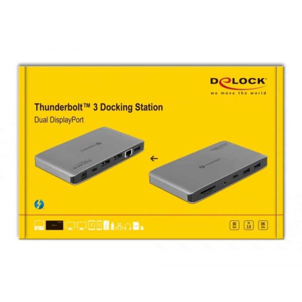 DeLOCK 87777 notebook dock & poortreplicator Bedraad Thunderbolt 3 Grijs (87777)