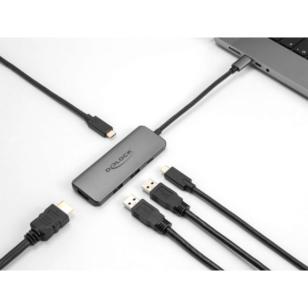 DeLOCK 87804 notebook dock & poortreplicator Bedraad USB 3.2 Gen 1 (3.1 Gen 1) Type-C Grijs (87804)