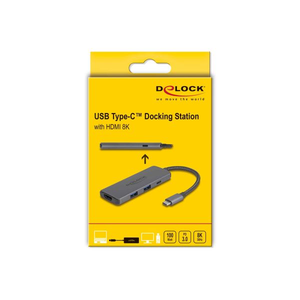 DeLOCK 87804 notebook dock & poortreplicator Bedraad USB 3.2 Gen 1 (3.1 Gen 1) Type-C Grijs (87804)