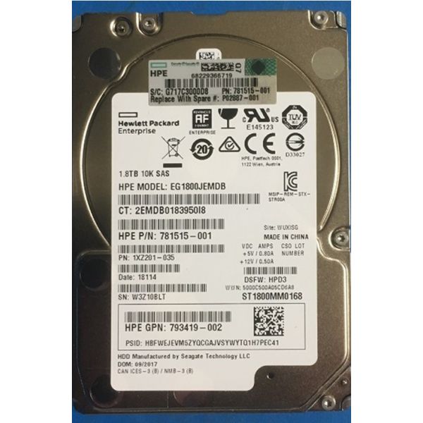 HP SPS-DRV HDD 900GB 15K SFF SAS RW NHP DS (P02883-001)