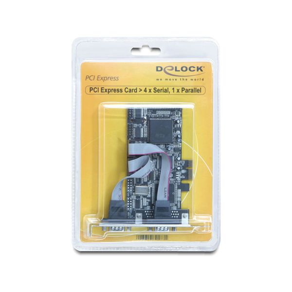 DeLOCK PCI Express card 4 x serial, 1x parallel interfacekaart/-adapter (89177)
