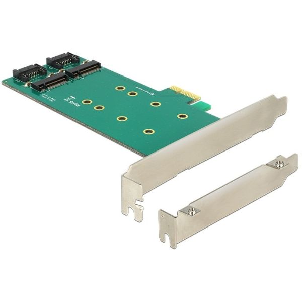 DeLOCK 2x 67-pin M.2 key B - 2x SATA 7-pin interfacekaart/-adapter Intern (89473)
