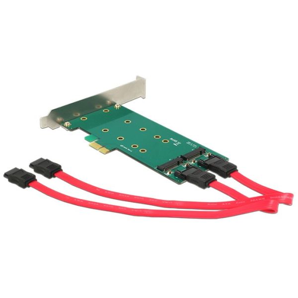 DeLOCK 2x 67-pin M.2 key B - 2x SATA 7-pin interfacekaart/-adapter Intern (89473)