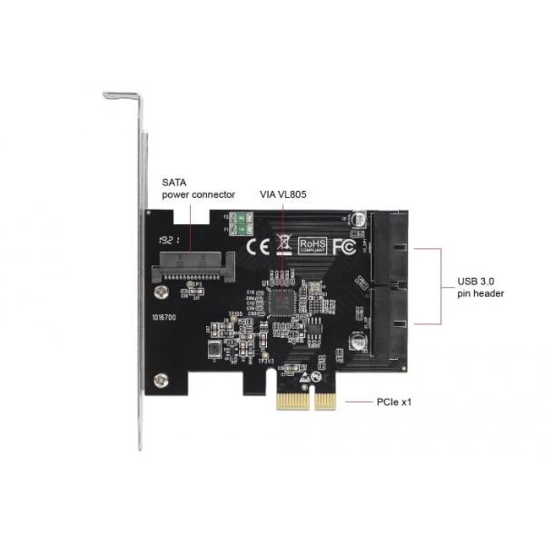 DeLOCK 90387 interfacekaart/-adapter Intern USB 3.2 Gen 1 (3.1 Gen 1) (90387)