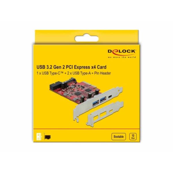 DeLOCK 90492 interfacekaart/-adapter Intern USB 3.2 Gen 1 (3.1 Gen 1), USB 3.2 Gen 2 (3.1 Gen 2) (90492)