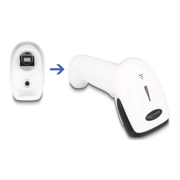 DeLOCK 90587 barcode-lezer Draagbare streepjescodelezer 1D/2D CMOS Wit (90587)