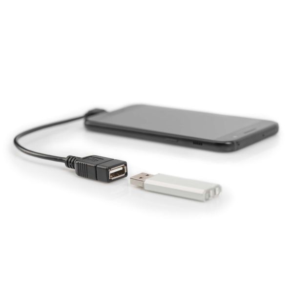 Digitus USB 2.0 ADPTER CABLE MICRO B-A USB-kabel 0,15 m Micro-USB B USB A Zwart (AK-300313-002-S)