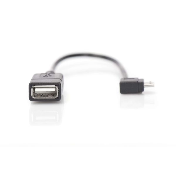 Digitus USB 2.0 ADPTER CABLE MICRO B-A USB-kabel 0,15 m Micro-USB B USB A Zwart (AK-300313-002-S)
