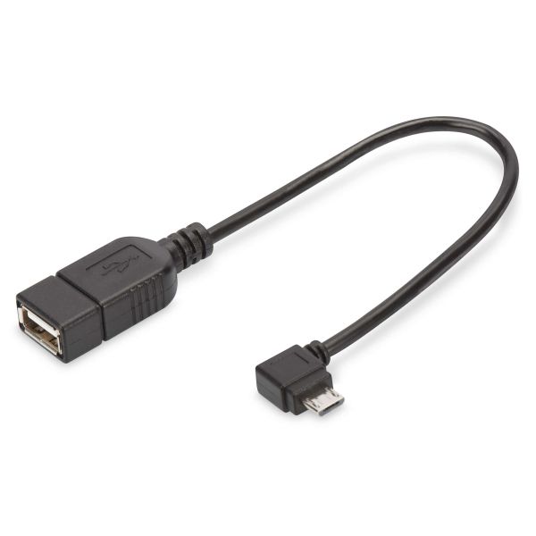 Digitus USB 2.0 ADPTER CABLE MICRO B-A USB-kabel 0,15 m Micro-USB B USB A Zwart (AK-300313-002-S)