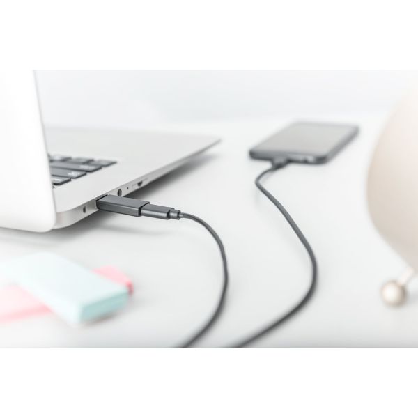 Digitus AK-300524-000-S tussenstuk voor kabels USB A USB-C jack Zwart (AK-300524-000-S)