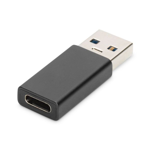 Digitus AK-300524-000-S tussenstuk voor kabels USB A USB-C jack Zwart (AK-300524-000-S)