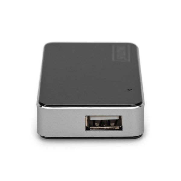 Digitus DA-70220 interface hub USB 2.0 Mini-B 480 Mbit/s Zwart, Zilver (DA-70220)