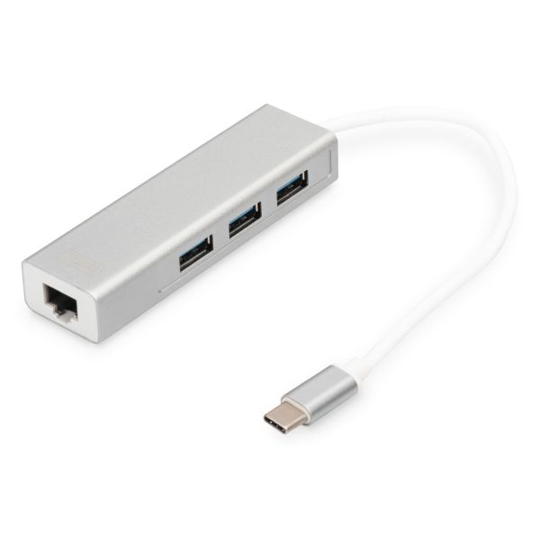 Digitus DA-70255 interface hub USB 3.2 Gen 1 (3.1 Gen 1) Type-C 1000 Mbit/s Grijs, Wit (DA-70255) Digitus DA-70255 interface hub USB 3.2 Gen 1 (3.1 Gen 1) Type-C 1000 Mbit/s Grijs, Wit (DA-70255)