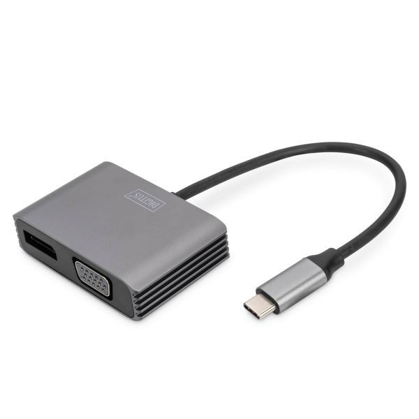 Digitus DA-70827 video kabel adapter 0,2 m USB Type-C DisplayPort + VGA Zwart (DA-70827)