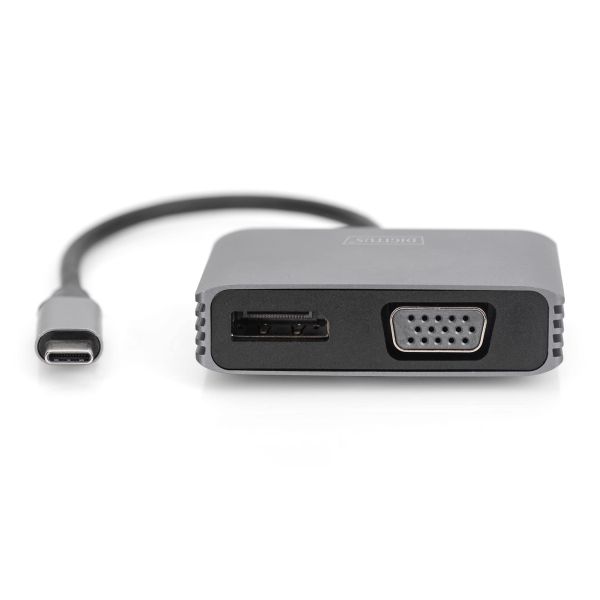 Digitus DA-70827 video kabel adapter 0,2 m USB Type-C DisplayPort + VGA Zwart (DA-70827)