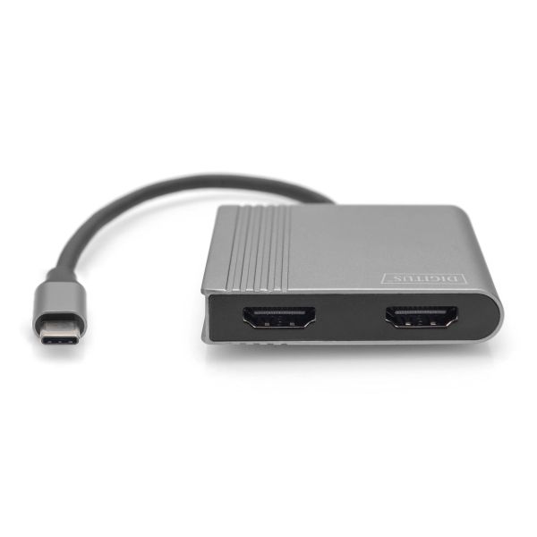 Digitus DA-70828 video kabel adapter 0,18 m USB Type-C 2 x HDMI Grijs (DA-70828)