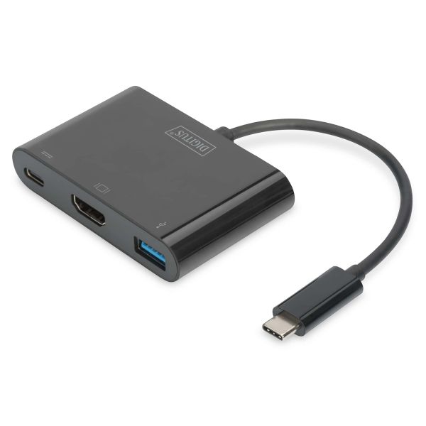 Digitus DA-70855 interface hub USB 3.2 Gen 1 (3.1 Gen 1) Type-C 5000 Mbit/s Zwart (DA-70855) Digitus DA-70855 interface hub USB 3.2 Gen 1 (3.1 Gen 1) Type-C 5000 Mbit/s Zwart (DA-70855)