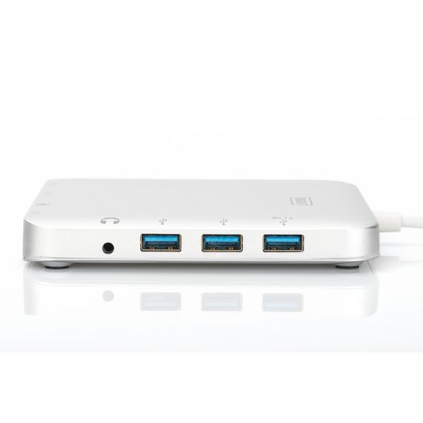 Digitus DA-70863 notebook dock & poortreplicator Bedraad USB 3.2 Gen 2 (3.1 Gen 2) Type-C Zilver (DA-70863)