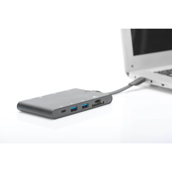 Digitus DA-70865 notebook dock & poortreplicator Bedraad USB 3.2 Gen 1 (3.1 Gen 1) Type-C Zwart (DA-70865)