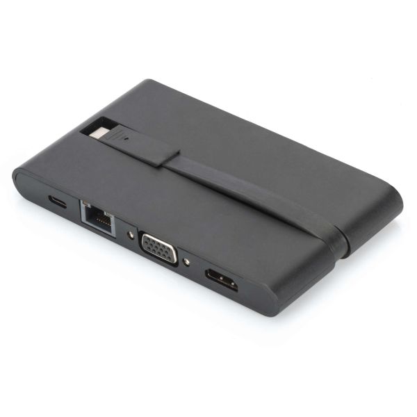 Digitus DA-70865 notebook dock & poortreplicator Bedraad USB 3.2 Gen 1 (3.1 Gen 1) Type-C Zwart (DA-70865)