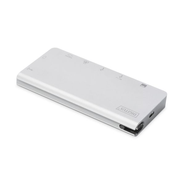 Digitus DA-70866 notebook dock & poortreplicator Bedraad USB 3.2 Gen 2 (3.1 Gen 2) Type-C Zilver (DA-70866)
