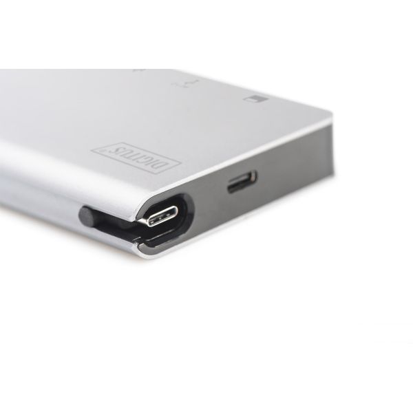 Digitus DA-70866 notebook dock & poortreplicator Bedraad USB 3.2 Gen 2 (3.1 Gen 2) Type-C Zilver (DA-70866)