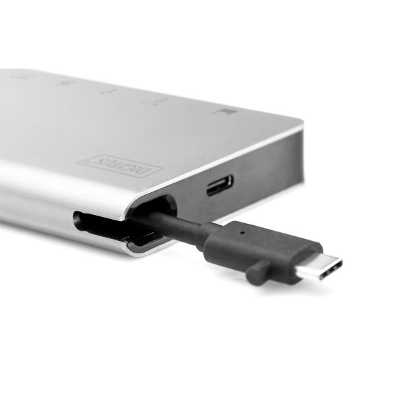 Digitus DA-70866 notebook dock & poortreplicator Bedraad USB 3.2 Gen 2 (3.1 Gen 2) Type-C Zilver (DA-70866)