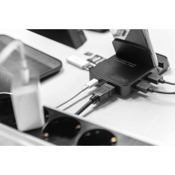 Digitus DA-70882 interface hub USB 2.0 625 Mbit/s Zwart (DA-70882)